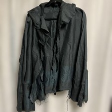 Issey Miyake Dark Gray Hooded Cardigan Lightweight Distressed Used