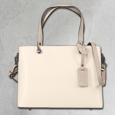 Florence Damen Schultertasche Tote Bag Leder Tasche beige OTF175I1