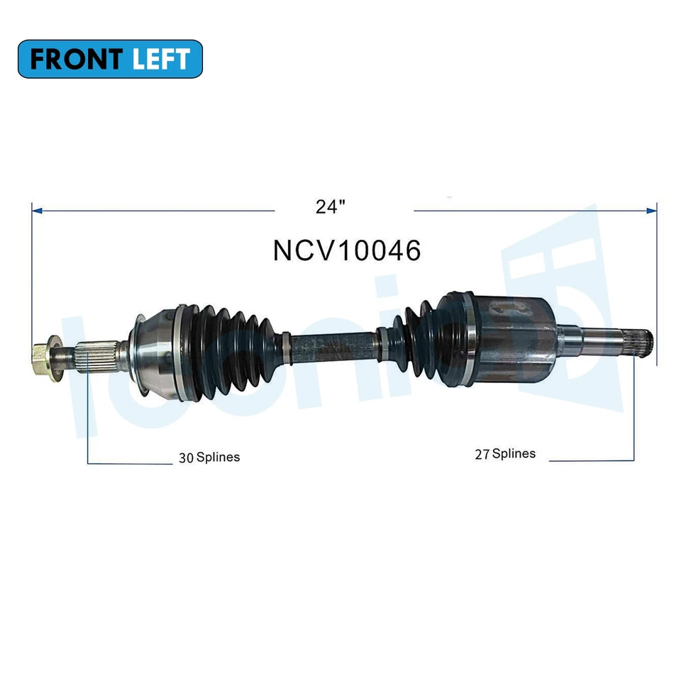 Front CV Axle shafts for 2010-2015 Buick LaCrosse 2014-2017 Buick Regal Auto FWD - Image 2 of 4