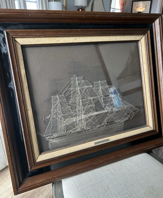 Sterling silver silhouette of the clipper ship 'Cutty Sark' (25.5  x 21.5 )