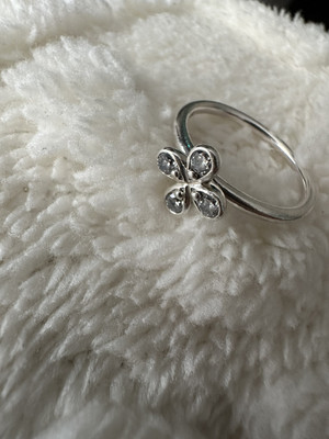 Pandora Four-Petal Flower Ring Sterling Silver 197967CZ UK