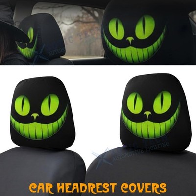 Funny Decoration Spoof Face Headrest Covers Halloween Green Mask Auto Slipcover