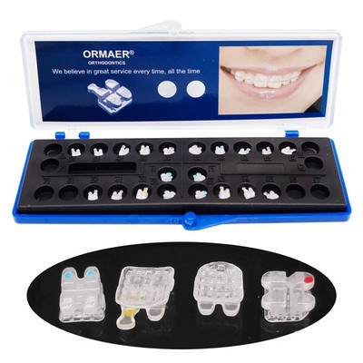 Dental ORMAER Orthodontic Ceramic Brackets Dental MBT Roth 022/018 3/345 Hooks