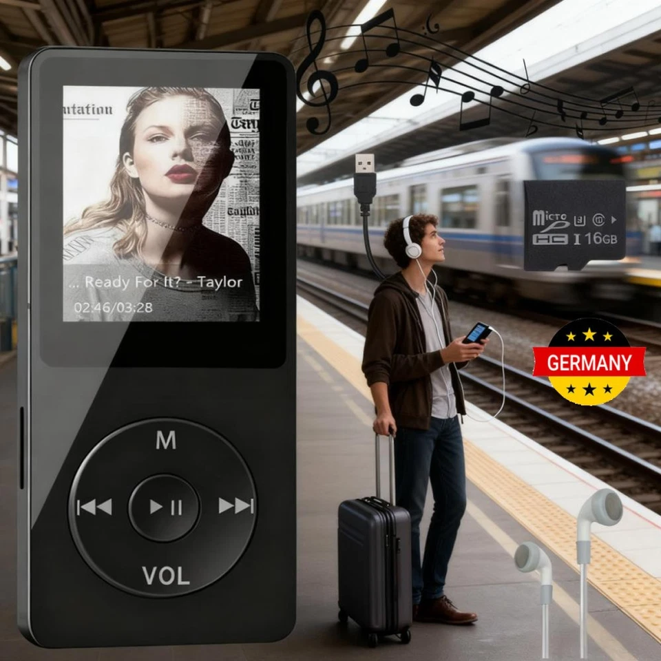 TOP Bluetooth MP3 Player Farbdisplay Musik Spieler FM Radio E-Book Audio 16GB - Bild 3 von 4