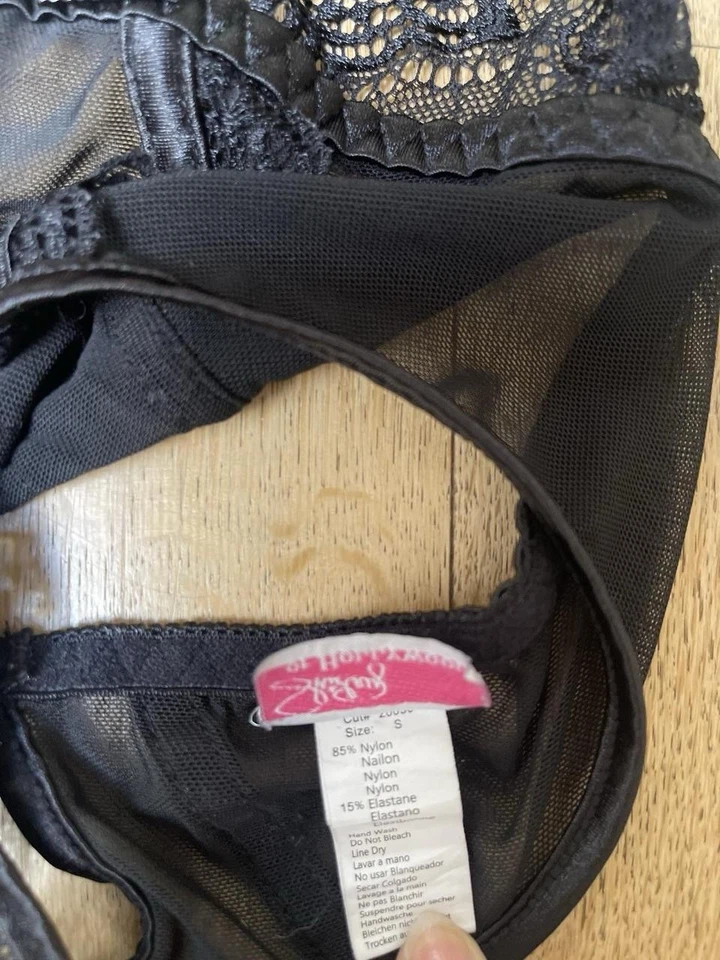 Body vintage de encaje negro Shirley of Hollywood Foto 4 de 4
