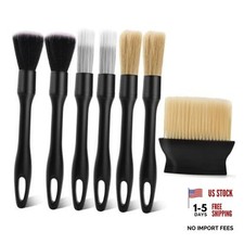 7PCS Car Detailing Brush Kit - Ultra Soft Boars Hair Car Interior 7PCS-B
