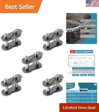 Reliable Carbon Steel Roller Chain Connecting Links - 5 Pack, 2182 lbs Capacity