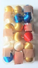 18 Unbreakable Satin Silk Thread Ball Christmas Ornaments Assorted Colors VTG