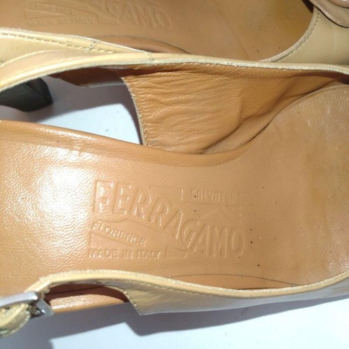 Salvatore Ferragamo Pumps Heel Vara Leather Beige 4 71421c - Picture 19 of 24