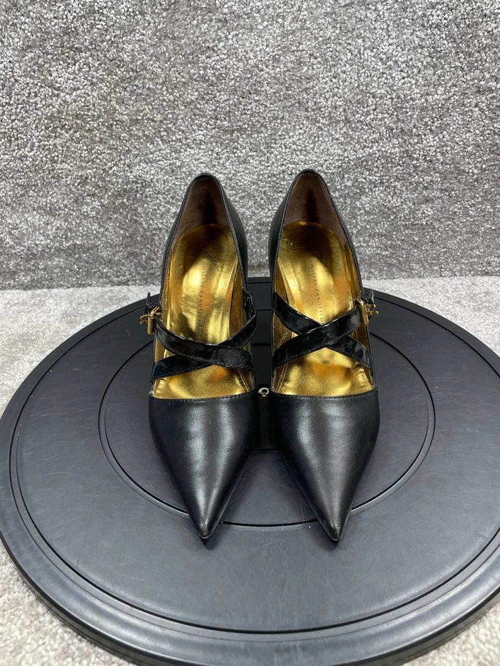 Туфли на каблуках женские Giuseppe Zanotti размер 37,5 ЕС 7 США насос черные с заостренным носком на шпильке - Изображение 4 из 4