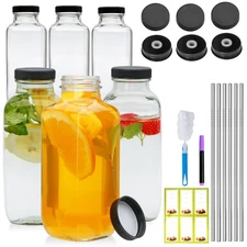 16oz glass bottles with lids,juice bottles gifts for women,glass bottles with...