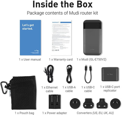 GL-E750V2 (MUDI) 4G LTE Portable Wi-Fi Hotspot for Travel | Mobile Hotspot De...