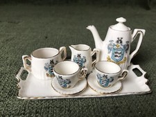 Vintage Gemma Crested Minature Dolls Tea set On Tray-8 Pieces-Brighton-O231