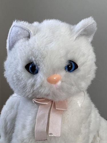VTG White Cat Kitten Blue Eyes 9” Plush Stuffed Animal Joy Toy Los Angeles Korea - Picture 8 of 20