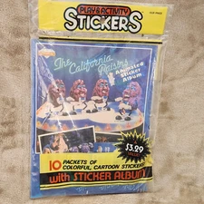 1988 The California Raisin Sticker Album & 10 Sticker Packs Play & Activity
