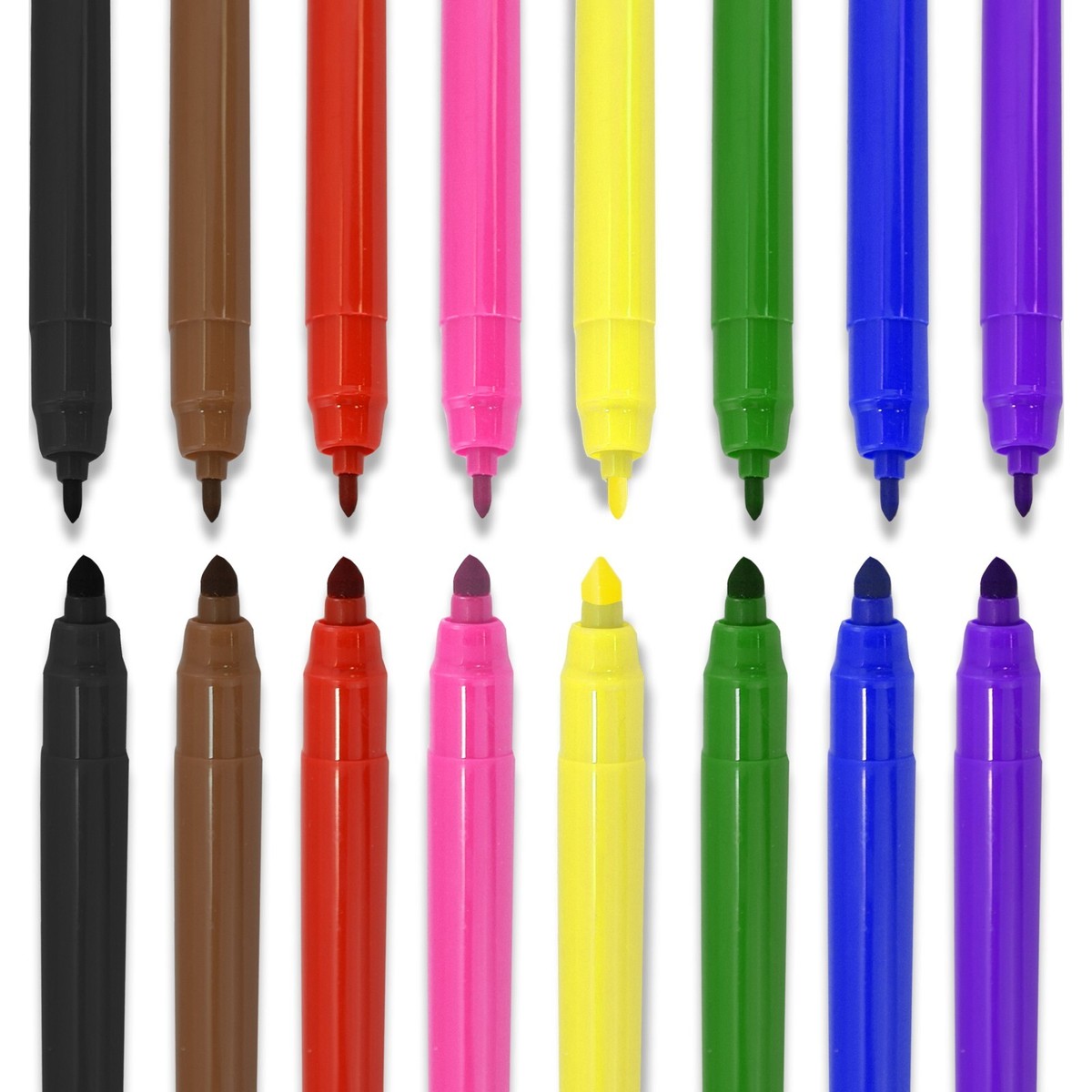 THIN/THICK FELT TIP PENS Double-Sided Coloured Colouring Chunky