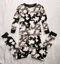 Cat  Jack Size 4 Boy's Two Piece Pajama's Set Soft Black White  Gray