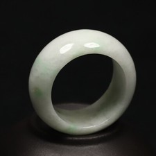 Certified Grade A 100 Natural Green Jadeite Jade Thumb Ring Size 10.5 / 07659