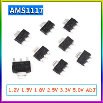 AMS1117 AMS1117-3.3 Voltage Regulator Chip 1.2V 1.5V 1.8V 2.5V 3.3V 5.0V ADJ