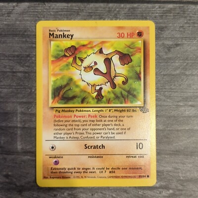 Mankey Jungle Set 1999 Pokémon Card - 55/64