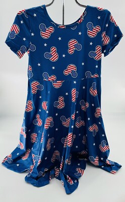 Mickey Mouse Dress Patriotic 4th July NWOT Size 5XL Disney Stars & Stripes Girls