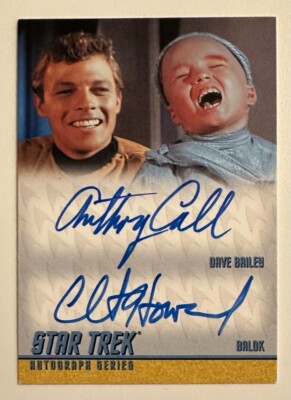 STAR TREK ANTHONY CALL & CLINT HOWARD DAVE BAILEY/BALOK 09 DUAL AUTO CARD DA21