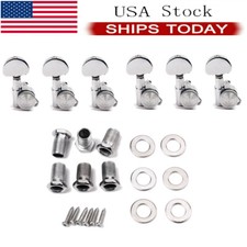 Chrome Guitar String Locking Tuners Machine Heads Tuning Pegs 15:1 6R In-line