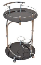 Moderner Servierwagen/Barwagen "Rosi", rund, in 2 Ausführungen