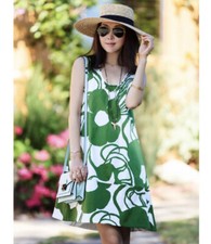 NEW Anthropologie Whit Two Verdant Dress Size XS Green Retro Z256-14