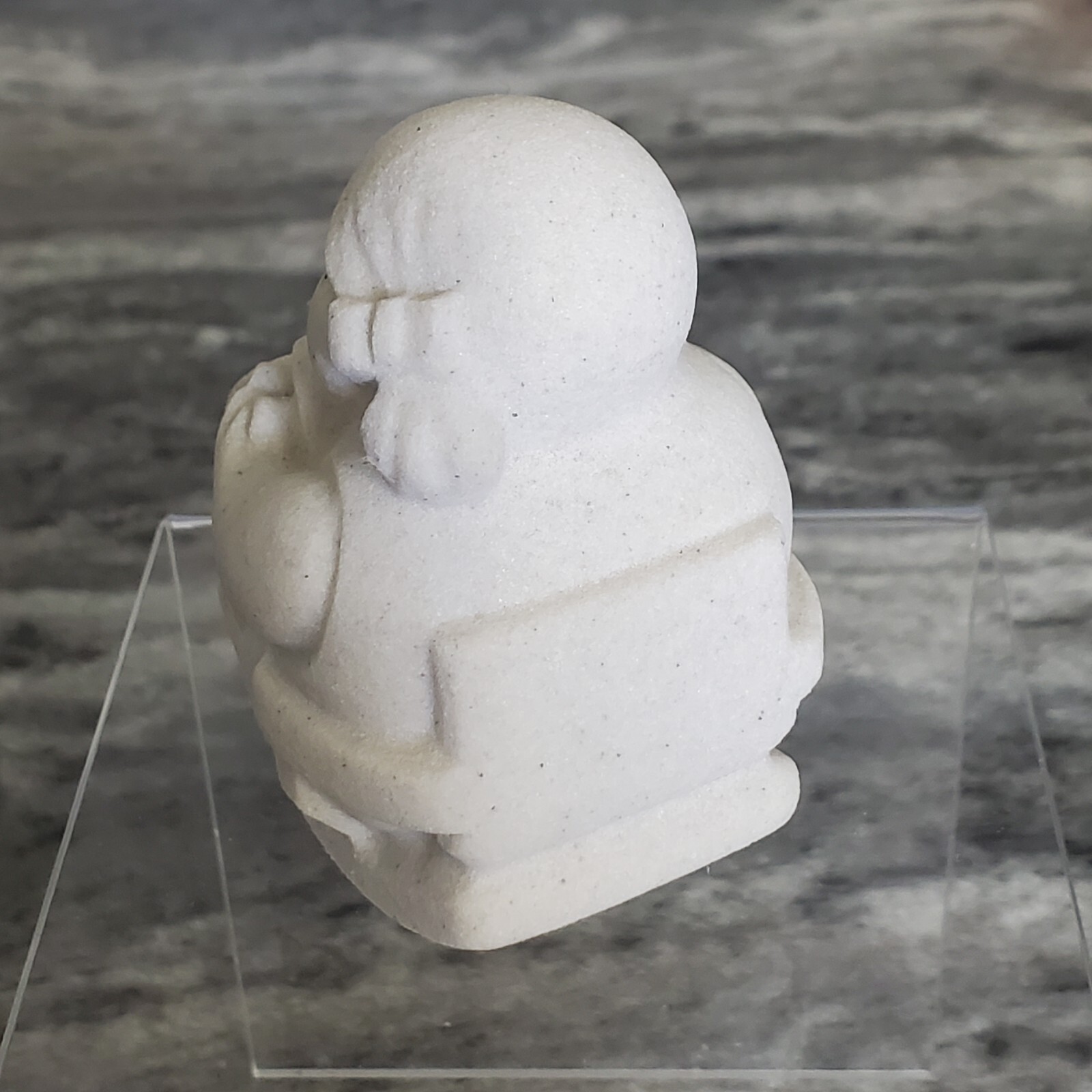 Marbell Stone Art Belgium Sandstone Figurine Child Rocking Her Doll