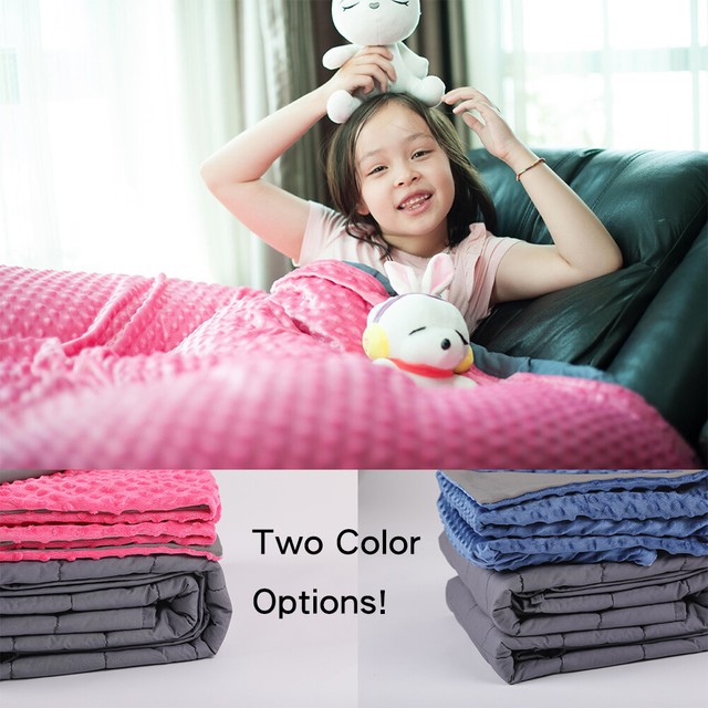Weighted Blanket Set (7lb for kids,38''x62'') Relief Anxiety ADHD Heavy