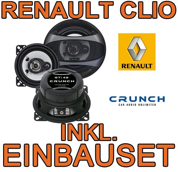 Crunch Lautsprecher Boxen Einbauset Armaturenbrett Vorne FüR Renault Clio A 1-image