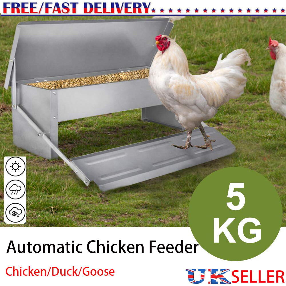 5KG Automatic Treadle Chicken Feeder Poultry Self Opening Ratproof