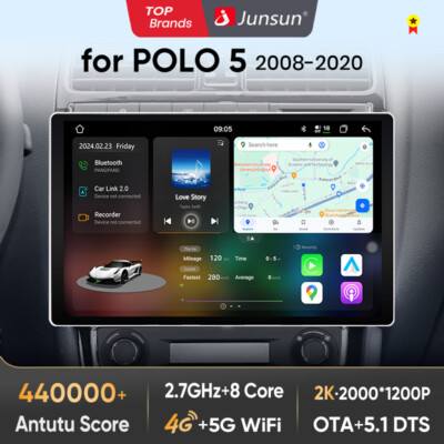256G Für VW Polo 5 2008-2020 Andriod13 GPS Autoradio Navi WIFI RDS Carplay FM BT