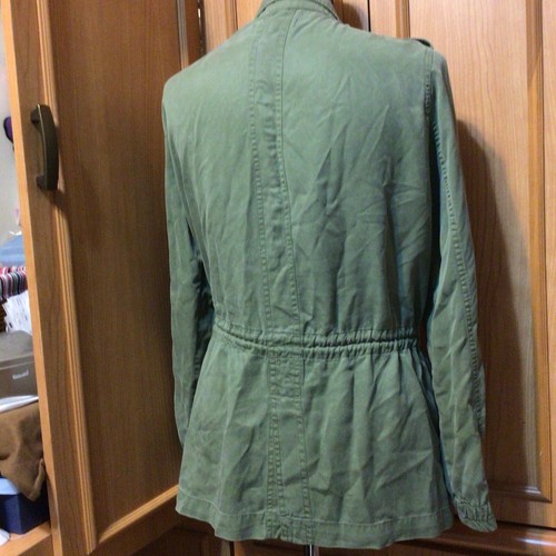 Max Jeans Green Military Utility Jacket Full Zip Drawstring Tencel Womens M J1 - Picture 4 of 5