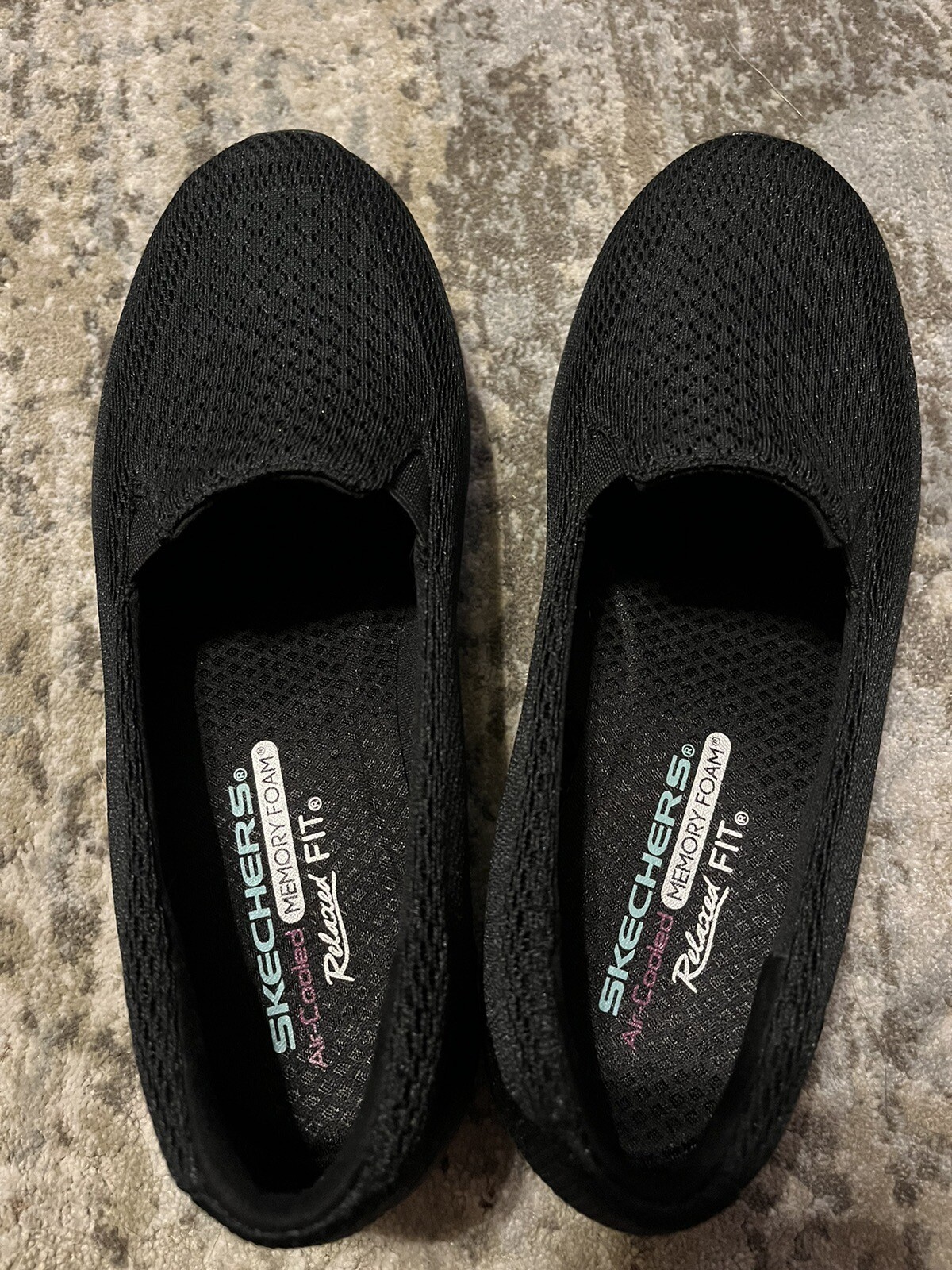 SAOLA Scarpe da atletica nere Skechers da donna slip on rilassate Fit® memory foam taglia 7