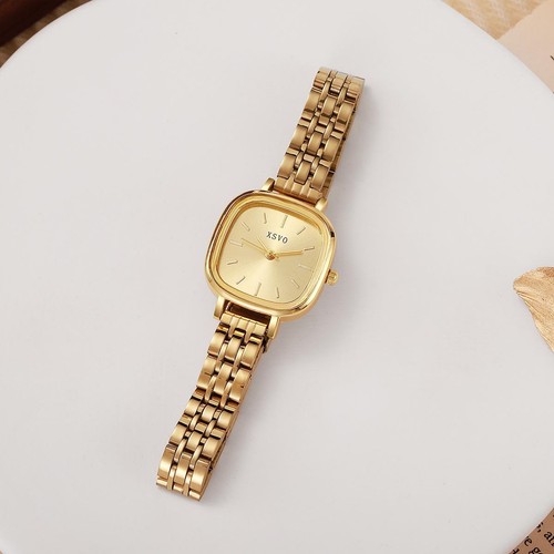 Elegant Women's Quartz Watch with Square Dial Bar Scale&steel Strap Perfect Gift