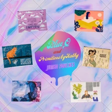 BlueQ and Primitives by Kathy Funny Jumbo Pouch | Perfect for magazines, papers