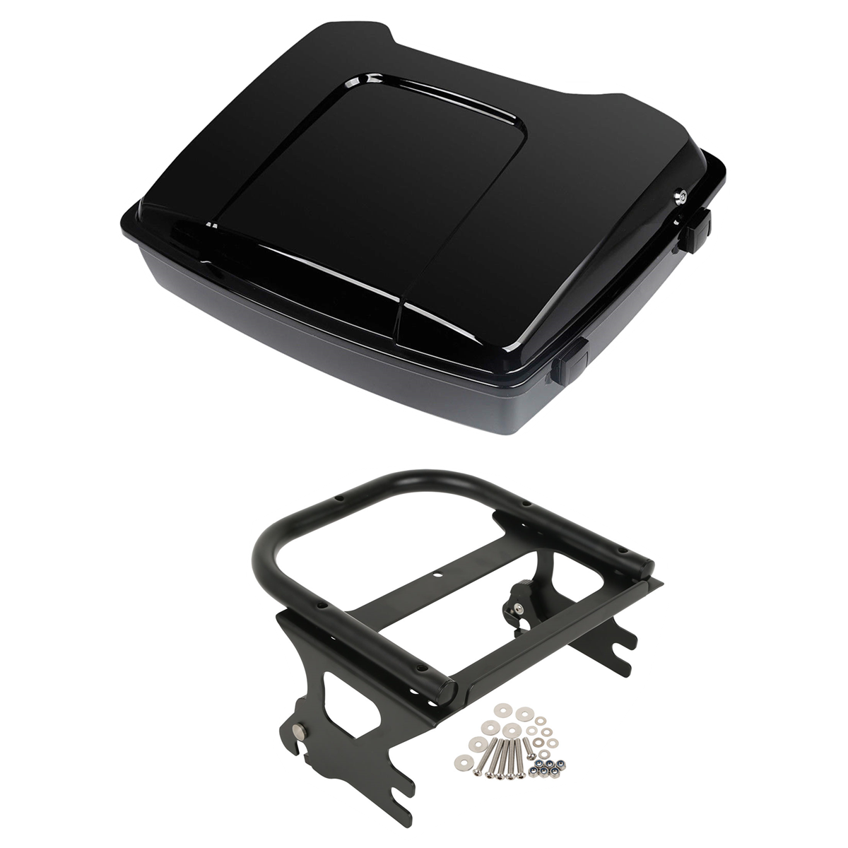 Black Razor Trunk Pad Top Rack Mount Fit For Harley Electra Road