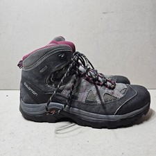 SALOMON 373261 WOMEN'S GORE-TEX MOUNTAIN HIKING BOOTS SUEDE GREY SIZE UK6 EU39
