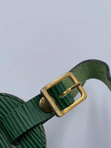 Authentic Louis Vuitton Green Epi Leather Luggage tag Name tag Used Vintage - Picture 9 of 11