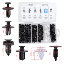 100 Clips Trim Auto Push Pin Rivet Bumper Fastener Door Panel Retainer 6 Size