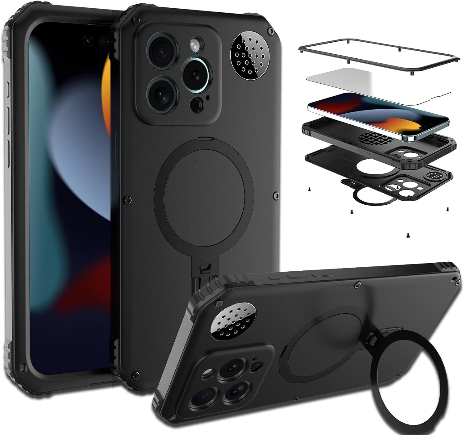 Phone Case for iPhone 15 Pro Max Compatible with Military Grade Full Protection