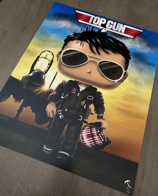 Top gun Maverick Tom Cruise funko Style print