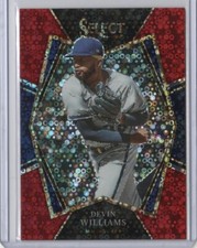 2022 Panini Select Devin Williams Premier Level Red Disco Prizm #151 - Brewers