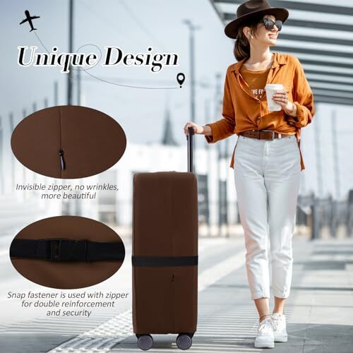 Travel Luggage Cover Suitcase Protector Scratch 28-29 inch Coffee Color - 第 6/6 張圖片