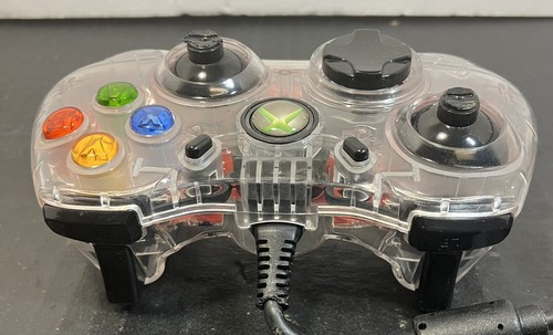 Afterglow Red LED XBox 360 PC Wired Controller Clear Shell PL-3602 Tested - Picture 3 of 3