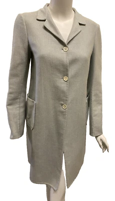 Jil Sander Cashmere Coat Womens Light Gray Size 34 Made in Italy