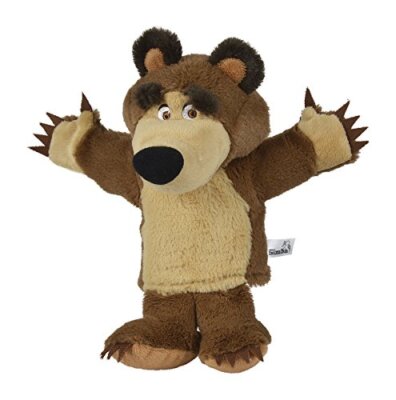 Simba 109308207 - Mascha und der Bär Plüschbär Handpuppe 28 cm