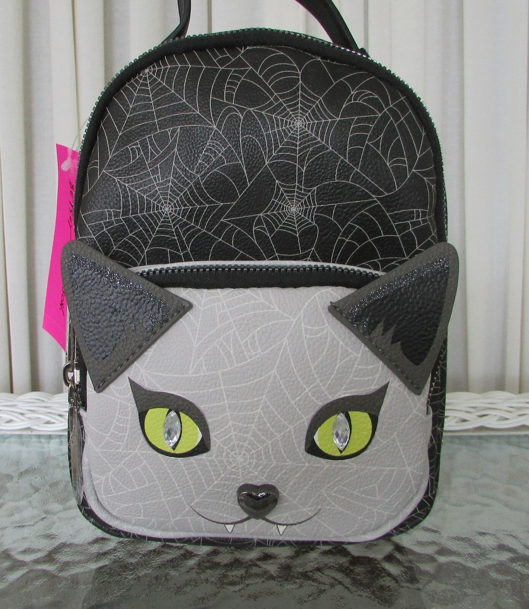 Betsey Johnson Halloween Mini Backpack Vampire Cat Spider Web